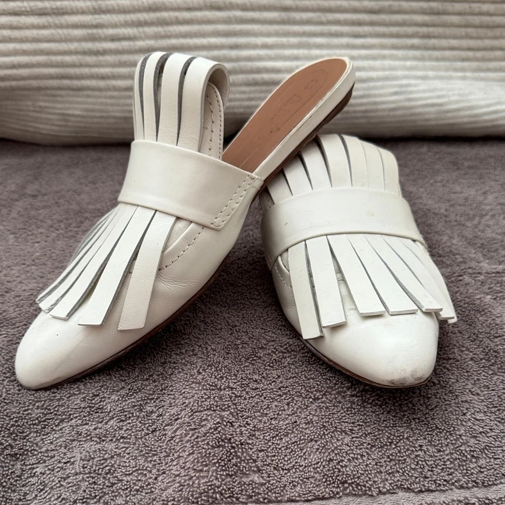 Marni White Fringe Mules - Picture 1 of 1